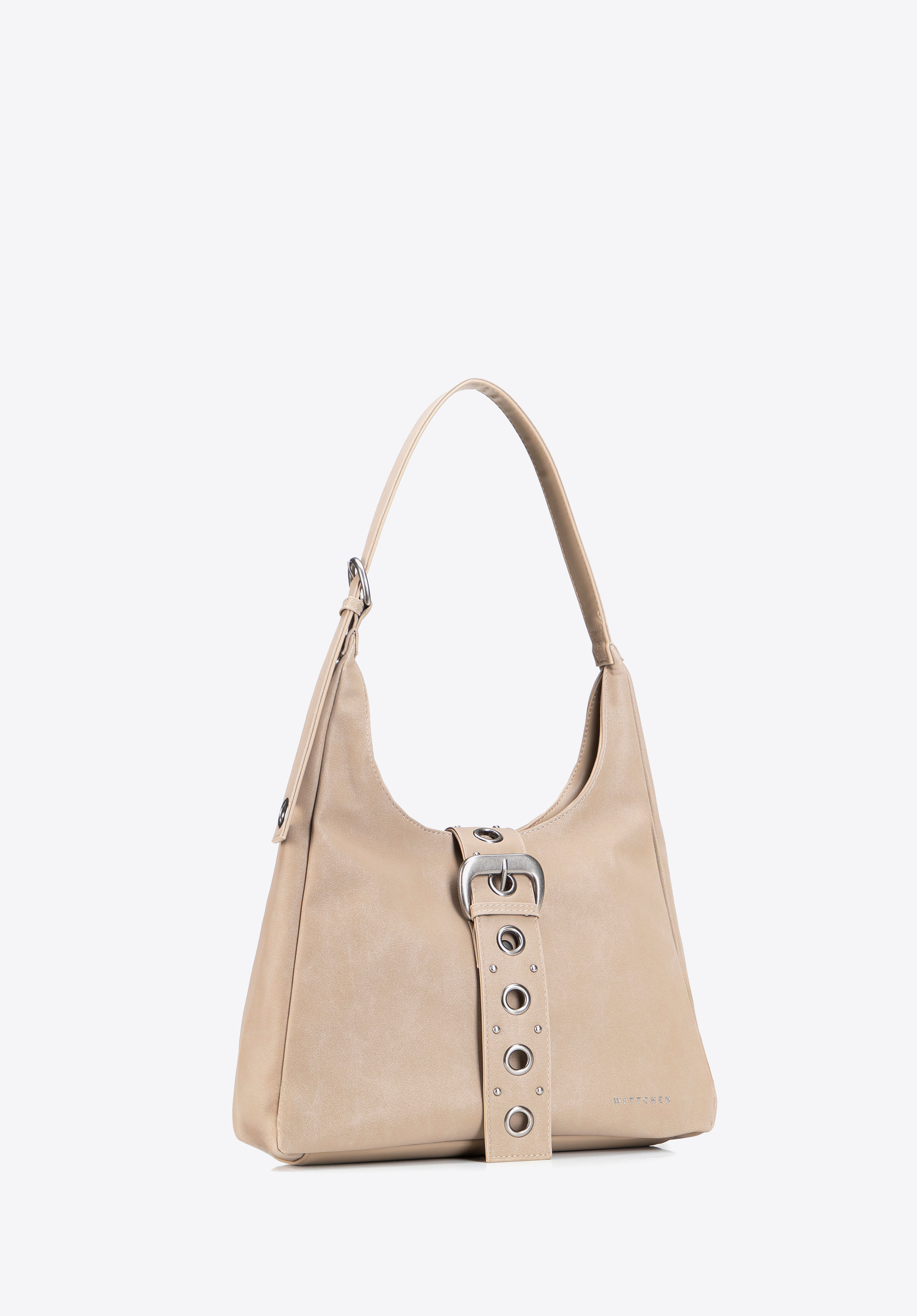 Hobo-Tasche mit Zierriemen, beige, 103-4Y-505-9, Bild 1