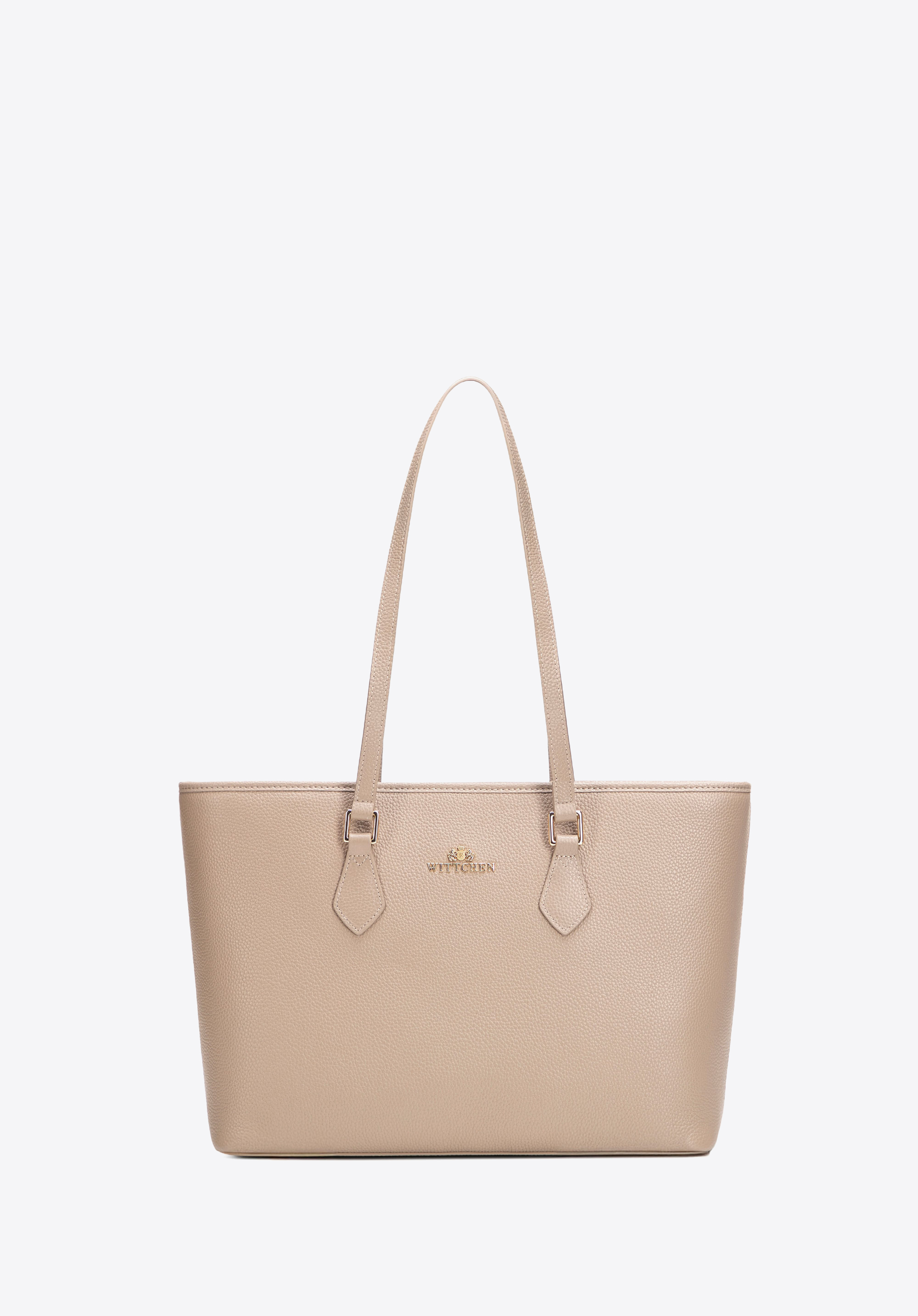 Klassische Damen-Shoppertasche aus Naturleder, beige, 102-4E-626-9, Bild 1