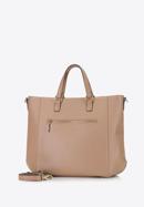 KLASSISCHE SHOPPER-TASCHE AUS ECHTLEDER, beige, 92-4E-644-9, Bild 2