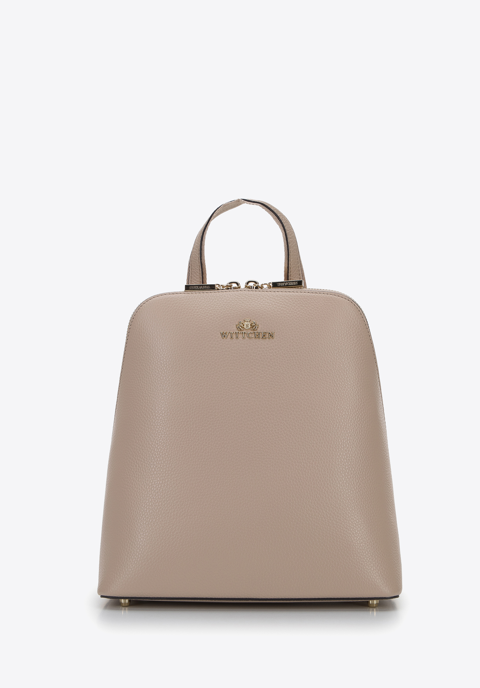 Kleiner Damenrucksack aus Leder, beige, 96-4E-617-9, Bild 1