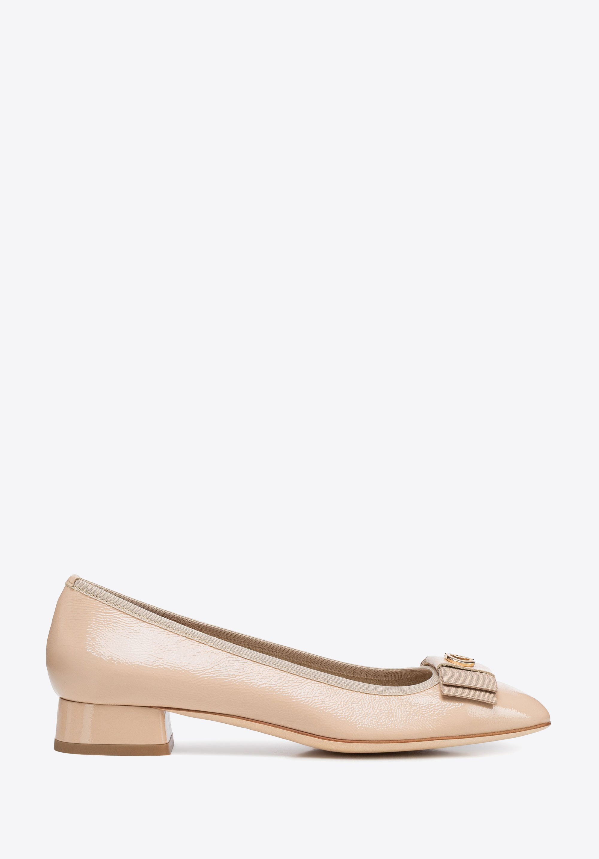 Lackleder-Pumps mit niedrigem Blockabsatz, beige, 102-D-103-0-37, Bild 1