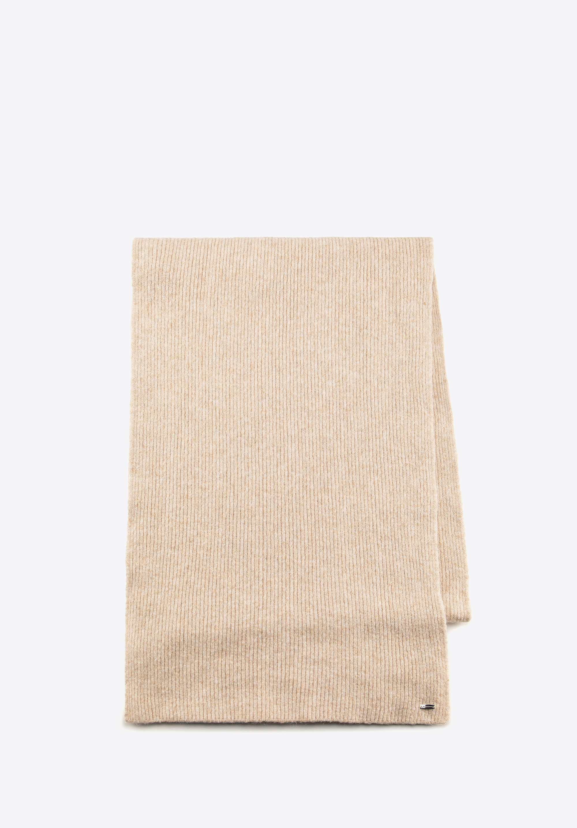 langer Strickschal für Damen aus Wolle, beige, 103-7F-011-9, Bild 1