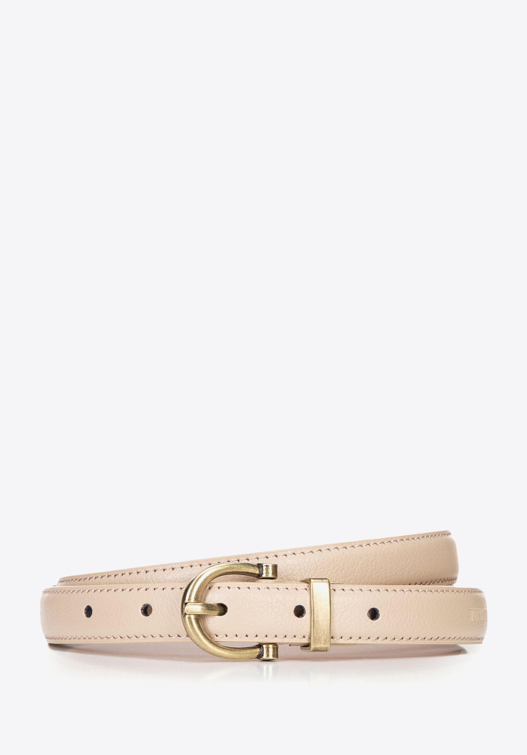 Ledergürtel mit abgerundeter Schnalle, beige, 101-8D-201-89-M, Bild 1