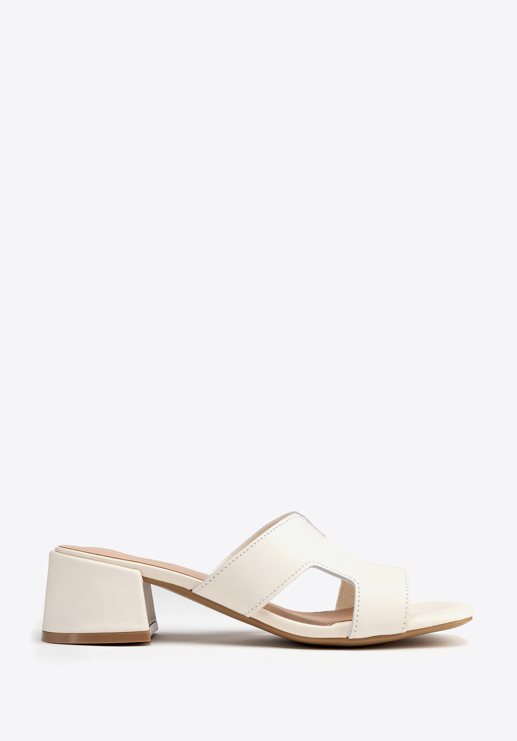 Ledersandalen mit H-Ausschnitt, beige, 100-D-850-9-41, Bild 1
