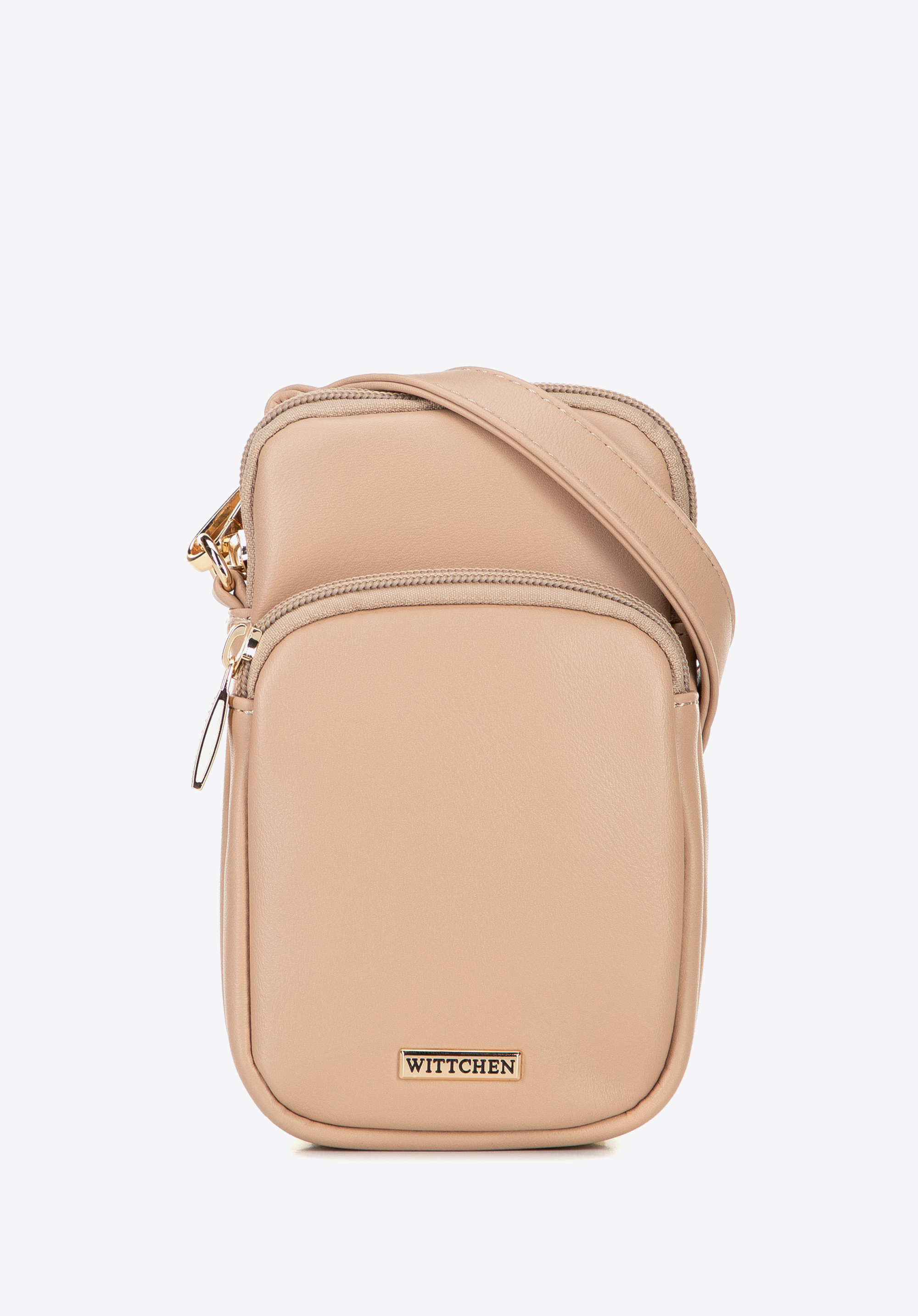 Mini-Umhängetasche aus Kunstleder für Damen, beige, 100-2Y-236-9, Bild 1