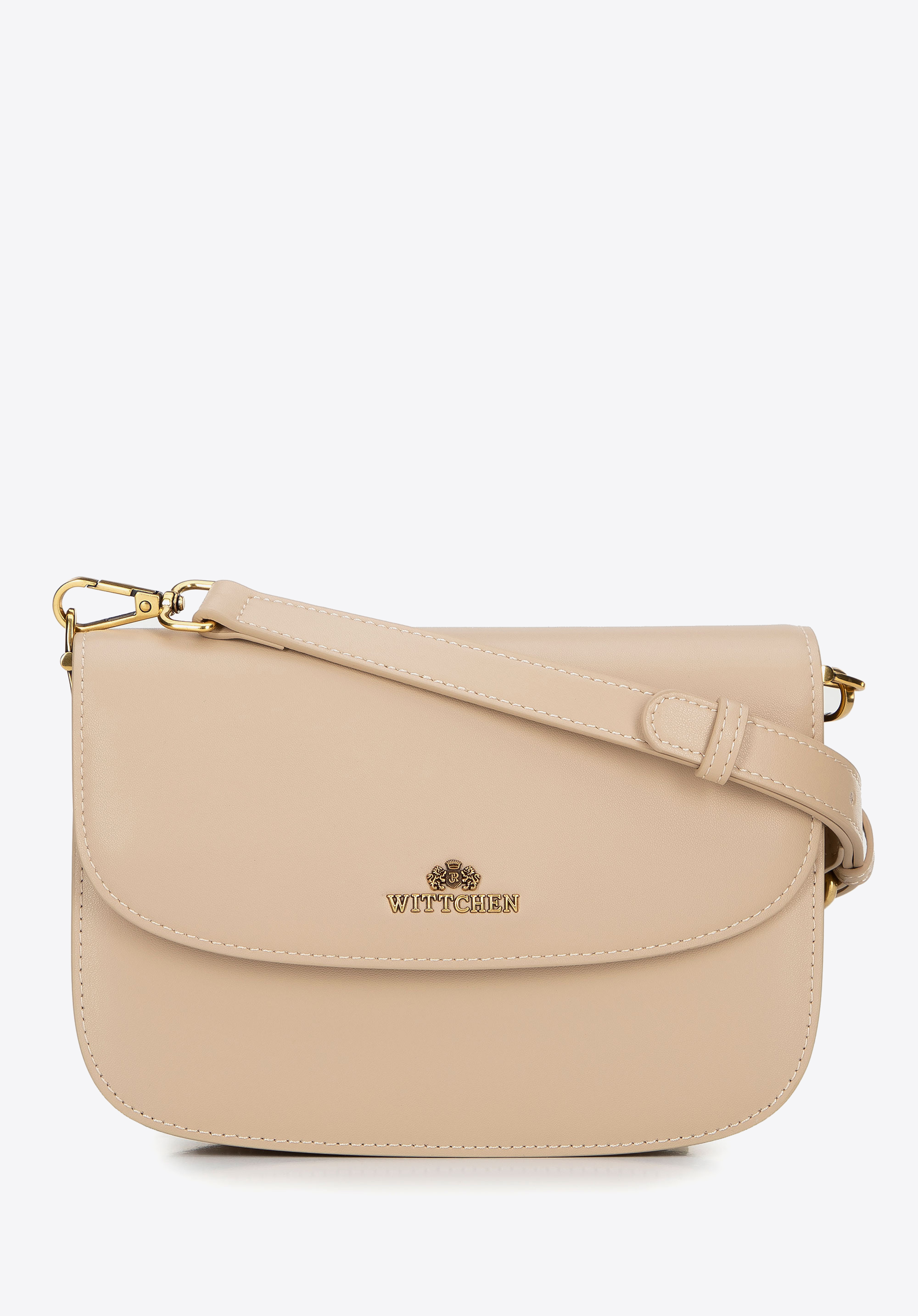 Mini-Umhängetasche aus Leder, beige, 100-4E-214-9, Bild 1