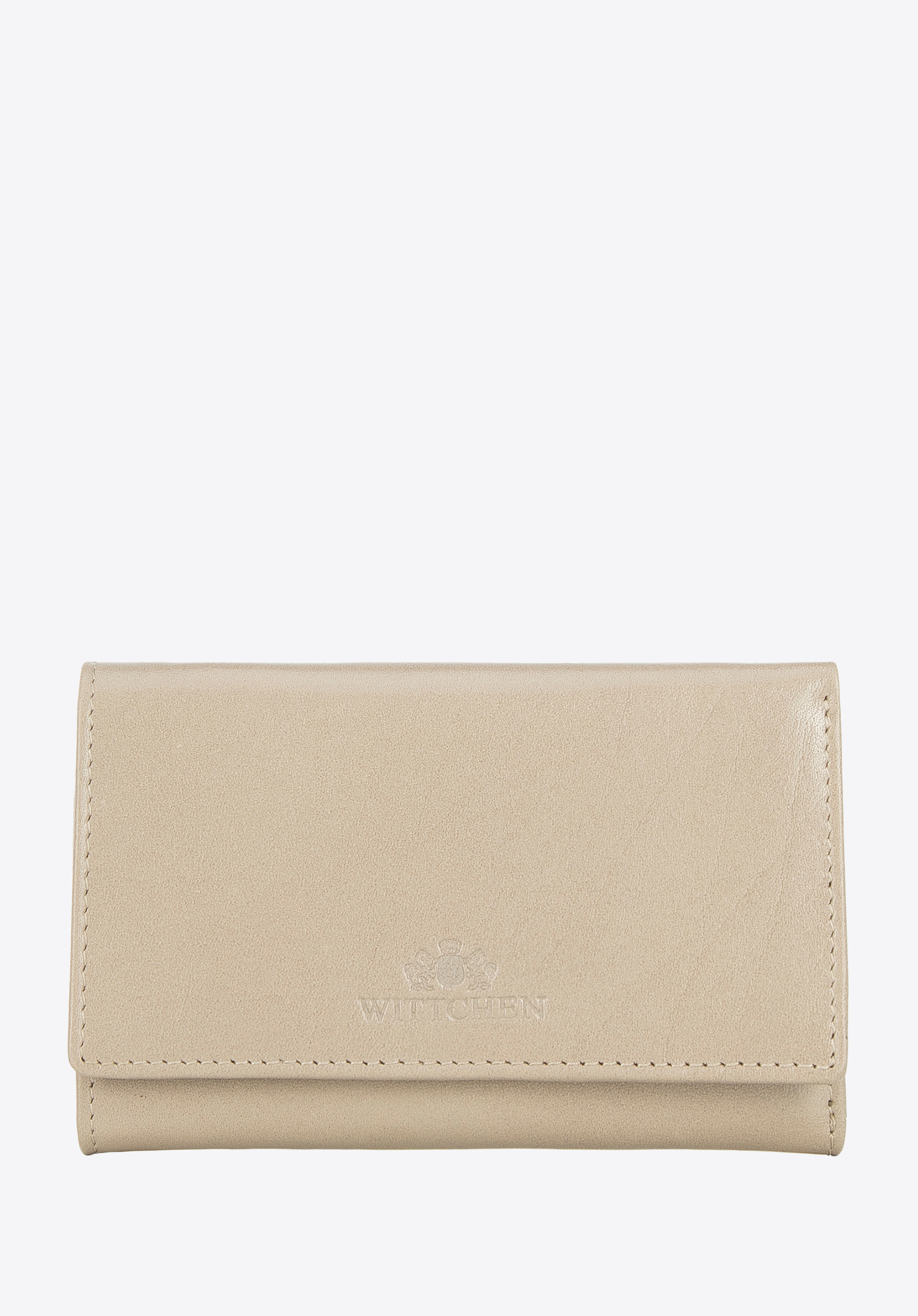 Mittelgroße Damengeldbörse aus Glattleder, beige, 14-1-916-LB, Bild 1