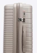 Mittelgroßer Koffer aus Polypropylen mit glänzenden Riemen, beige, 56-3T-162-95, Bild 7