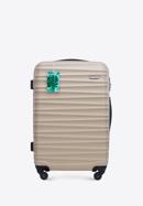 Mittelgroßer Koffer mit Gepäckanhänger, beige, 56-3A-312-89Z, Bild 1