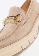 Mokassins aus Wildleder mit Schnalle und Platenau, beige, 94-D-100-5-41, Bild 7