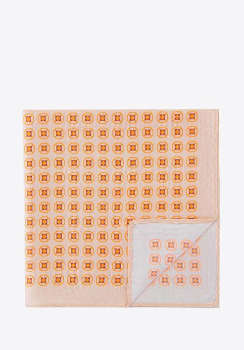 GEMUSTERTES EINSTECKTUCH AUS SEIDE, beige-orange, 92-7P-001-X5, Bild 1