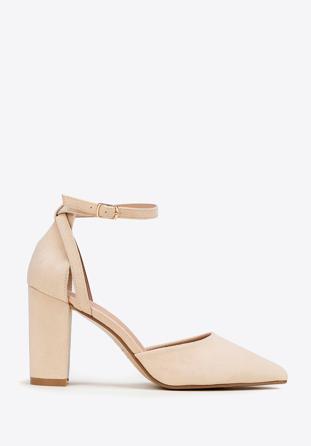 Pumps aus Öko-Wildleder mit Blockabsatz, beige, 98-DP-207-9-39, Bild 1