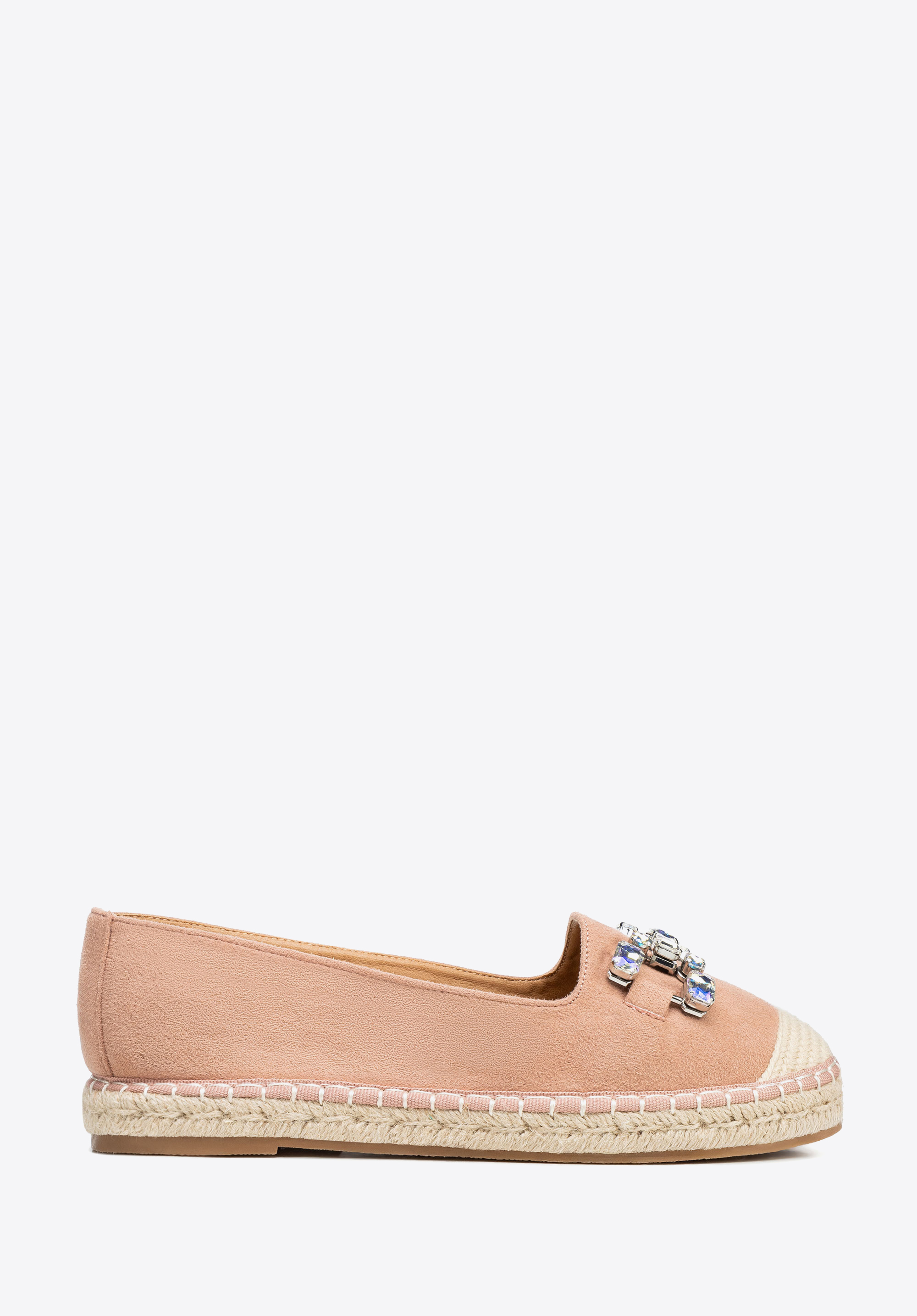 Espadrilles für Damen mit Schmuckverzierung, beige-rosa, 100-DP-208-P-41, Bild 1