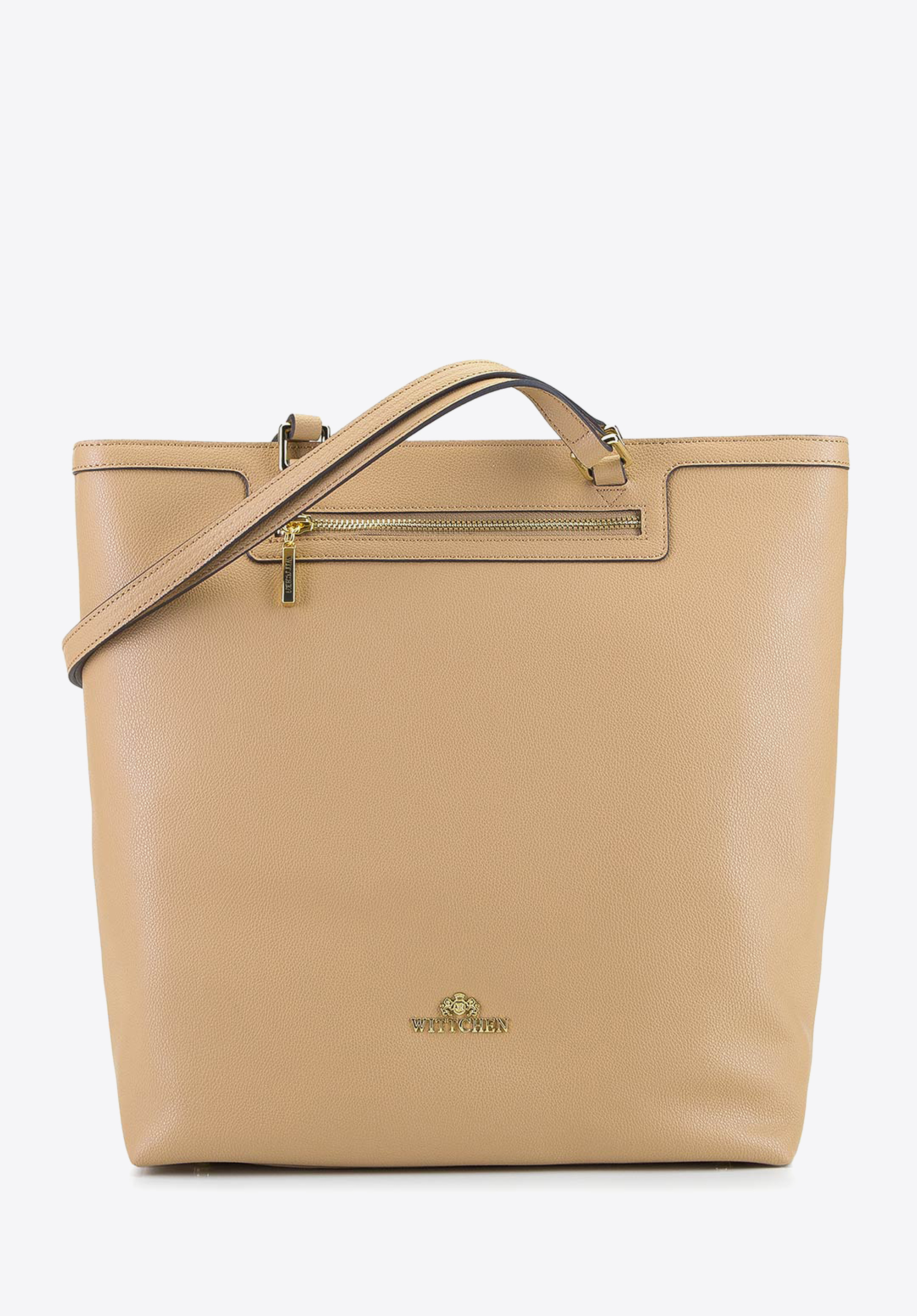 SCHLICHTE SHOPPER-TASCHE AUS LEDER, beige, 92-4E-600-9, Bild 1