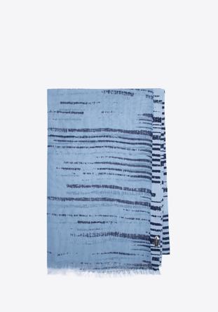 Damenschal aus Baumwolle mit unregelmäßigen Streifen, dunkelblau-blau, 97-7D-X01-X1, Bild 1
