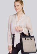 kleine Shopper-Tasche mit Geflechtmuster, beige-schwarz, 94-4Y-502-1, Bild 15