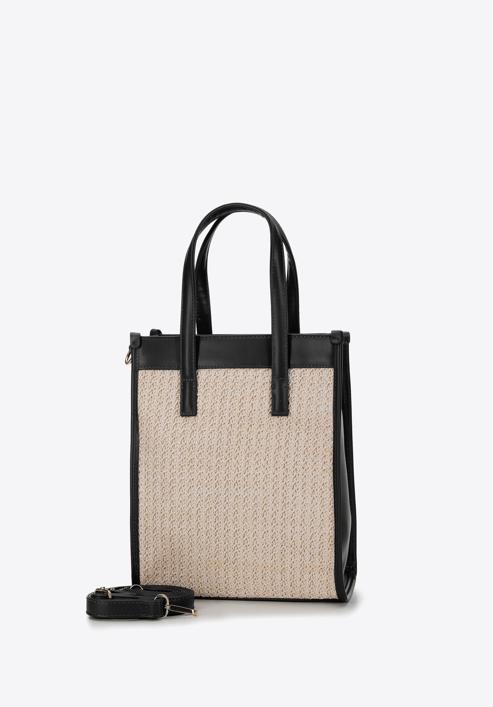 kleine Shopper-Tasche mit Geflechtmuster, beige-schwarz, 94-4Y-502-1, Bild 2