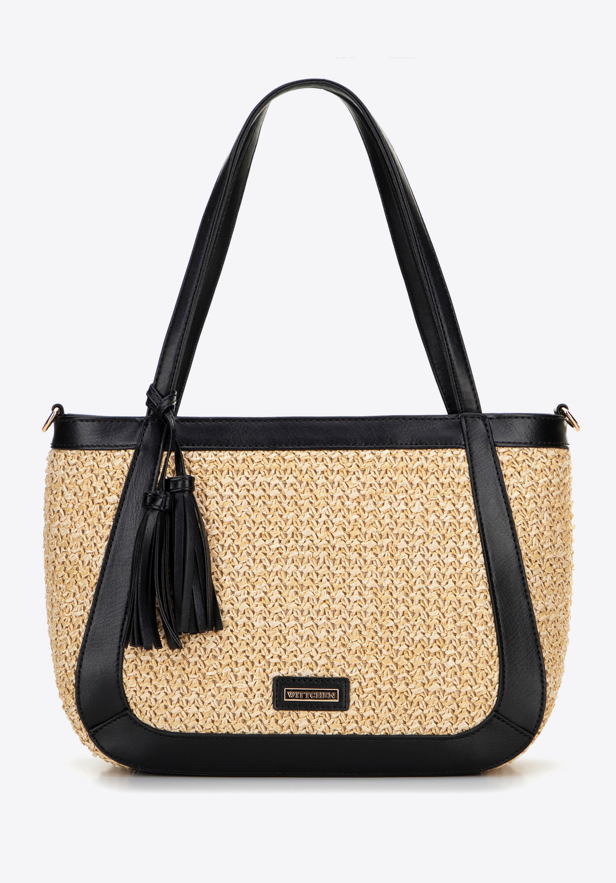 Umhängetasche für Damen, beige-schwarz, 100-4Y-406-91, Bild 1