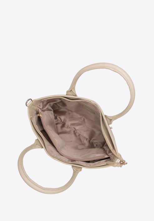 Shopper-Tasche aus Echtleder mit Flechtmuster, beige, 94-4E-900-0, Bild 3