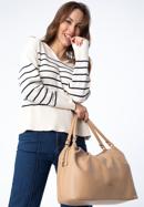 Shopper-Tasche aus gekräuseltem Öko-Leder, beige, 97-4Y-525-7, Bild 15
