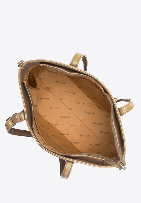 Shopper-Tasche aus Kunstleder, beige, 97-4Y-527-9, Bild 4
