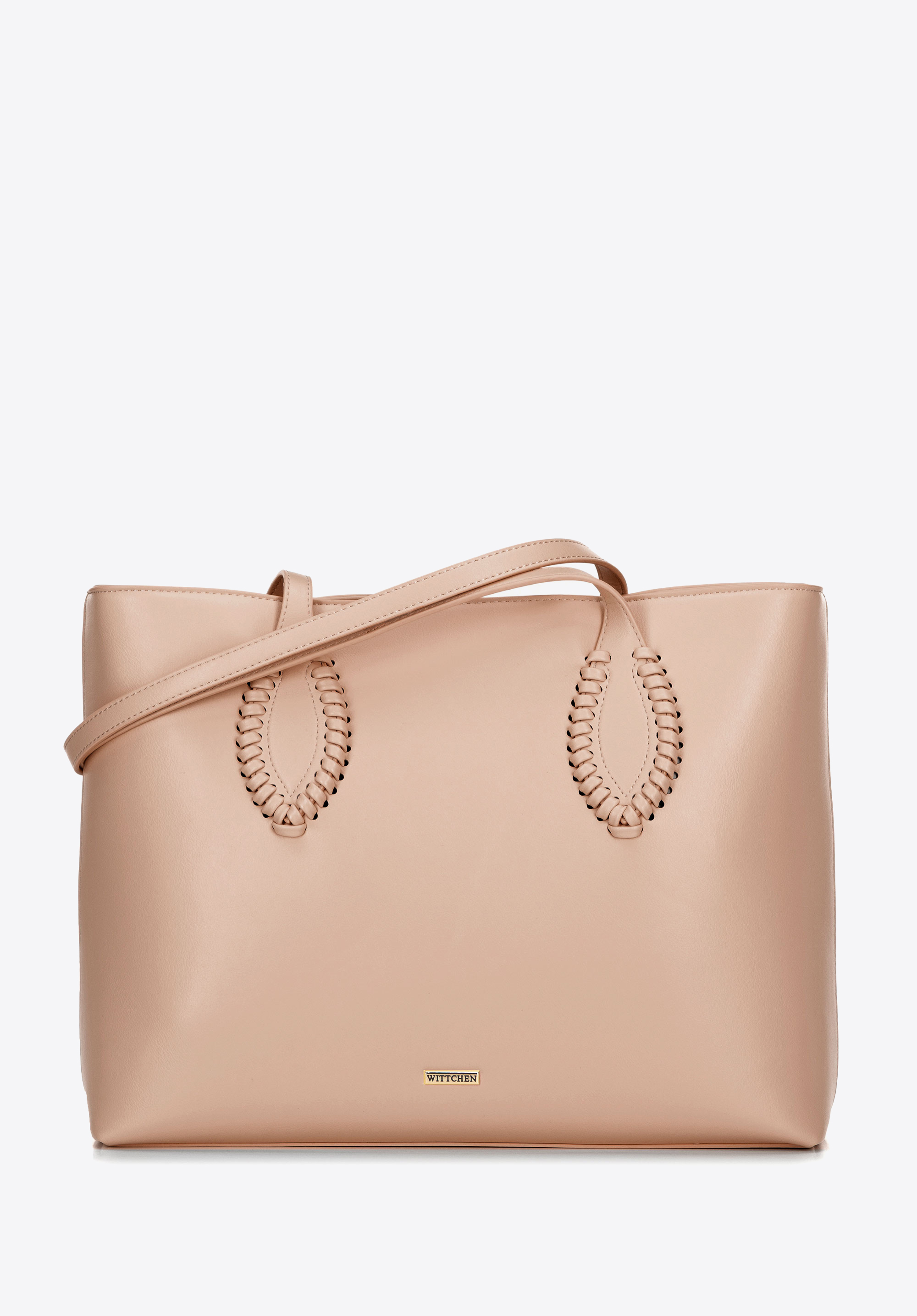 Shopper-Tasche aus Kunstleder für Damen, beige, 100-4Y-234-9, Bild 1