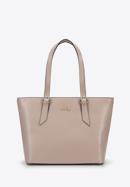 Shopper-Tasche aus Leder mit runden Schnallen, beige, 96-4E-634-9, Bild 2