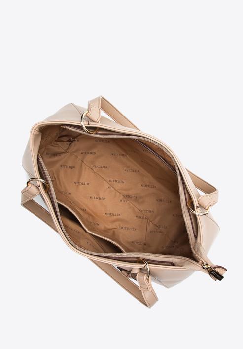 Shopper-Tasche aus mattem Öko-Leder, beige, 97-4Y-520-1, Bild 4