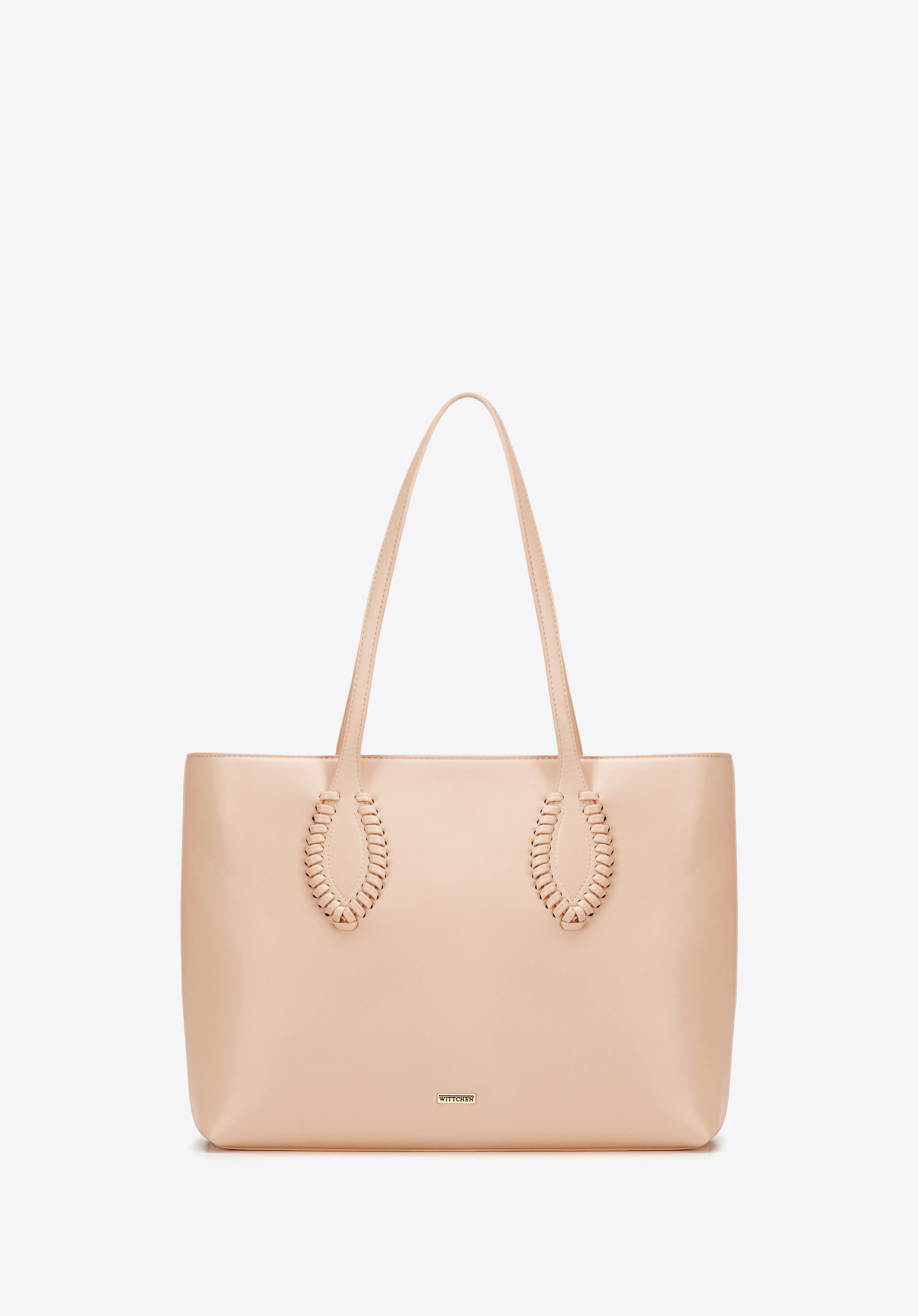 Shopper Tasche aus Öko-Leder für Damen, beige, 100-4Y-234-9, Bild 1