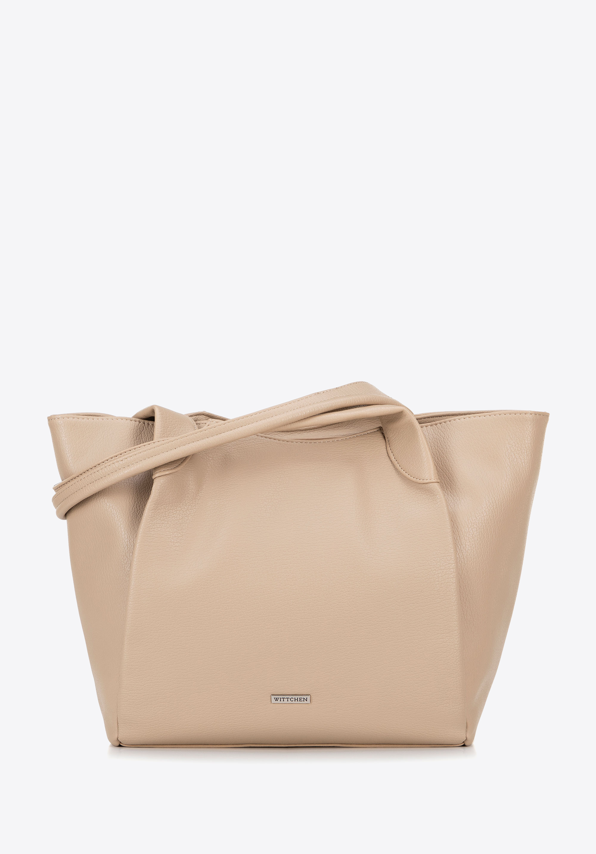 Shopper-Tasche für Damen aus weichem Kunstleder, beige, 100-4Y-436-9, Bild 1