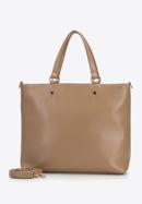 Shopper-Tasche mit geometrisch gesteppter Vorderseite, beige, 95-4Y-503-9, Bild 2