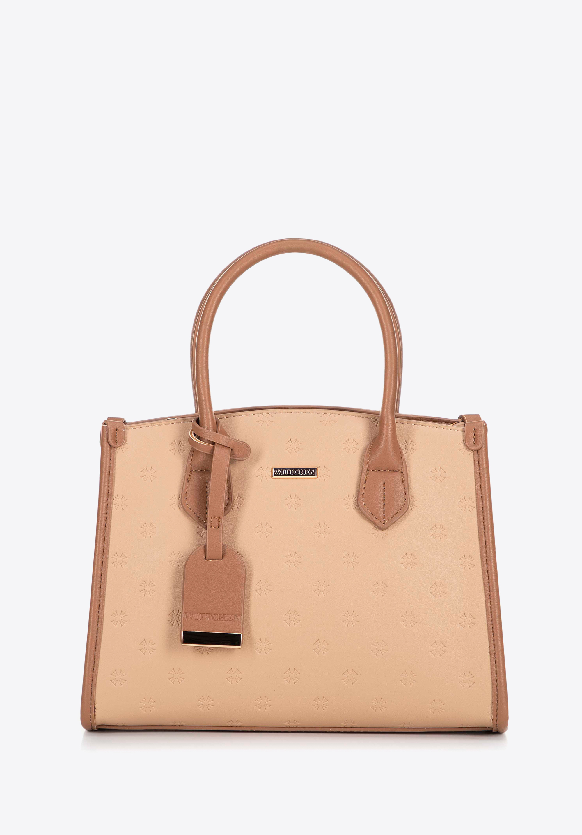 Signatur-Tasche aus Öko-Leder, beige, 100-4Y-220-9, Bild 1