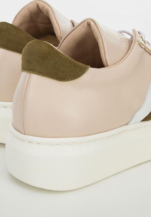 Sneakers für Damen aus Leder mit Rüsche, beige, 94-D-800-9-41, Bild 7