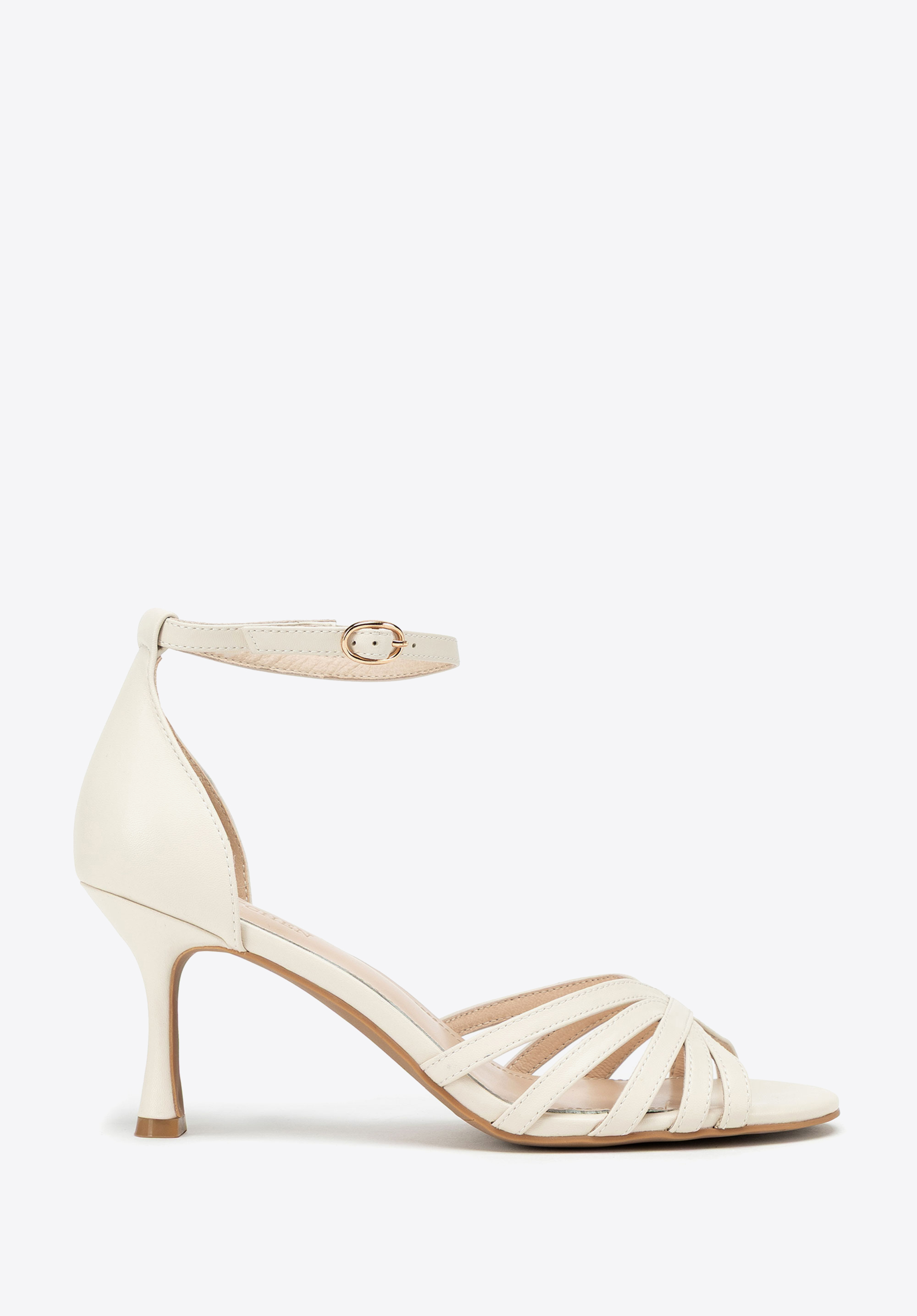 Stiletto-Sandalen aus Leder für Frauen, beige, 100-D-509-9-38, Bild 1
