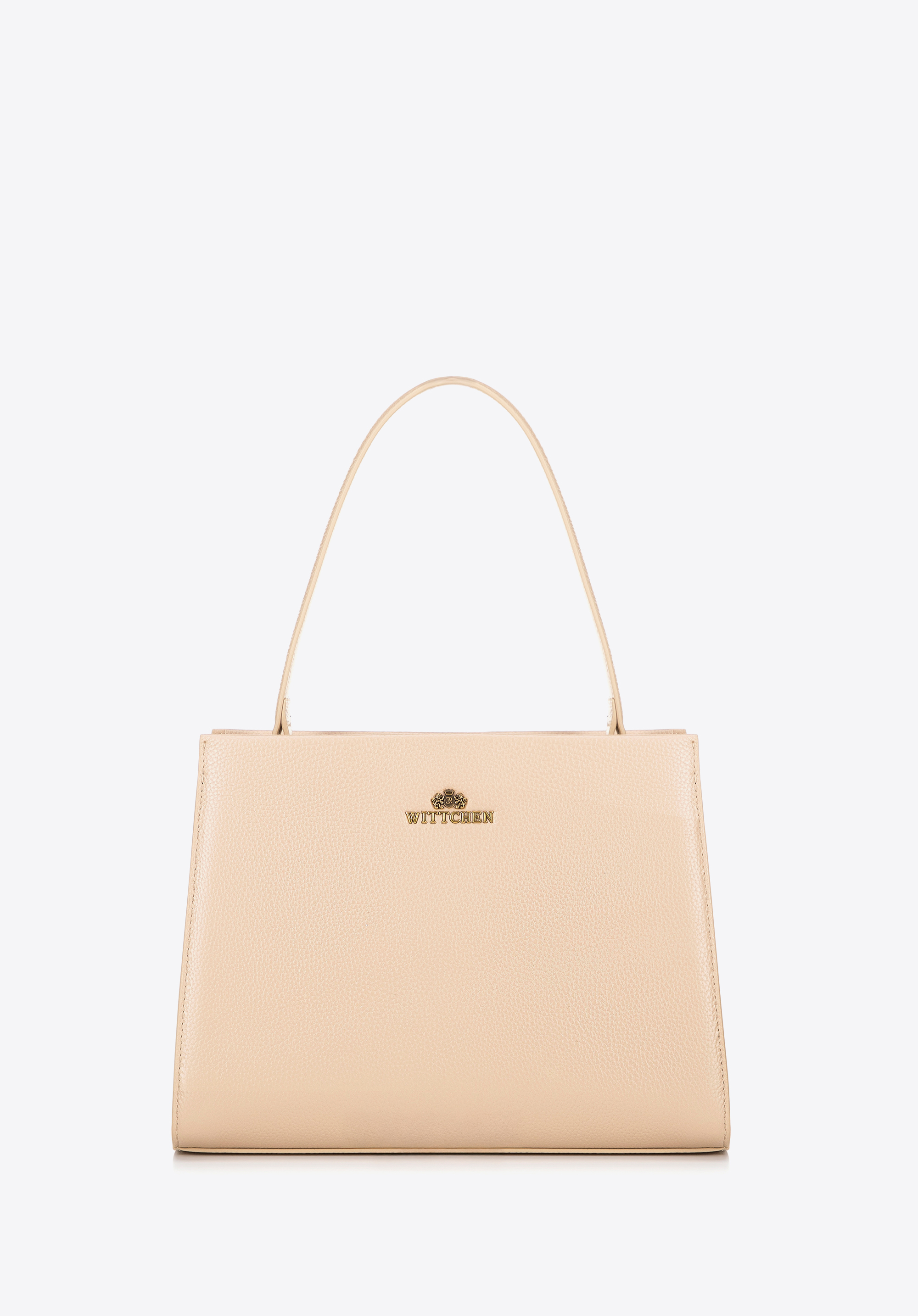 Tote Bag aus Leder, beige, 100-4E-204-9, Bild 1