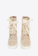 Trapperschuhe aus durchbrochenem Wildleder, beige, 94-D-812-Z-41, Bild 2