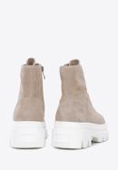 Trapperschuhe für Damen aus Nubukleder, beige, 96-D-961-9-39, Bild 4