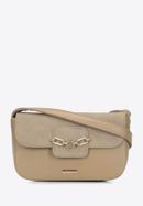 Überschlagtasche für Damen mit Kettenriemendetail, beige, 95-4Y-412-9, Bild 1