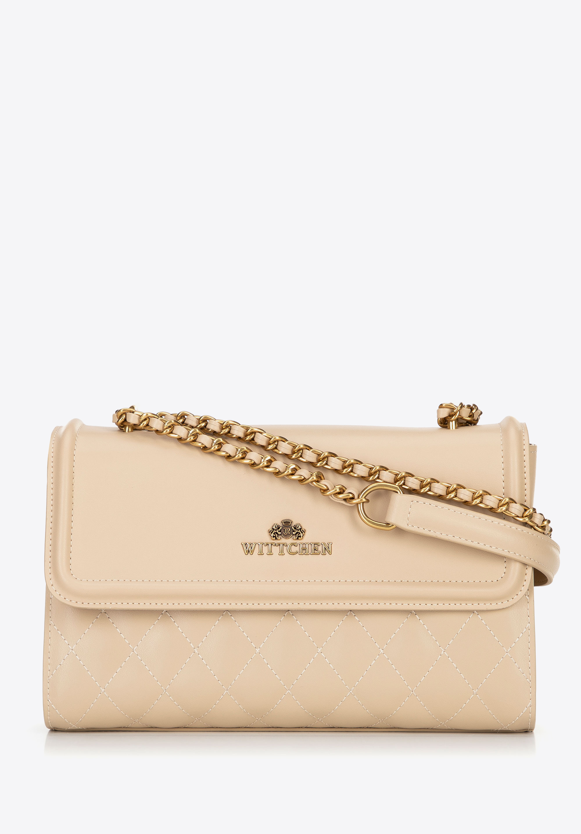 Umhängetasche aus Leder für Damen, beige, 100-4E-205-9, Bild 1