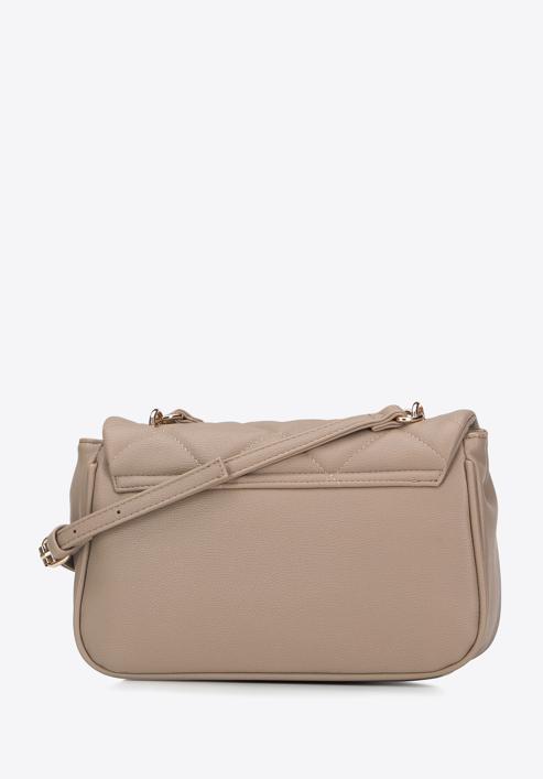 Umhängetasche für Damen aus diagonal gestepptem Kunstleder, beige, 95-4Y-400-3, Bild 2