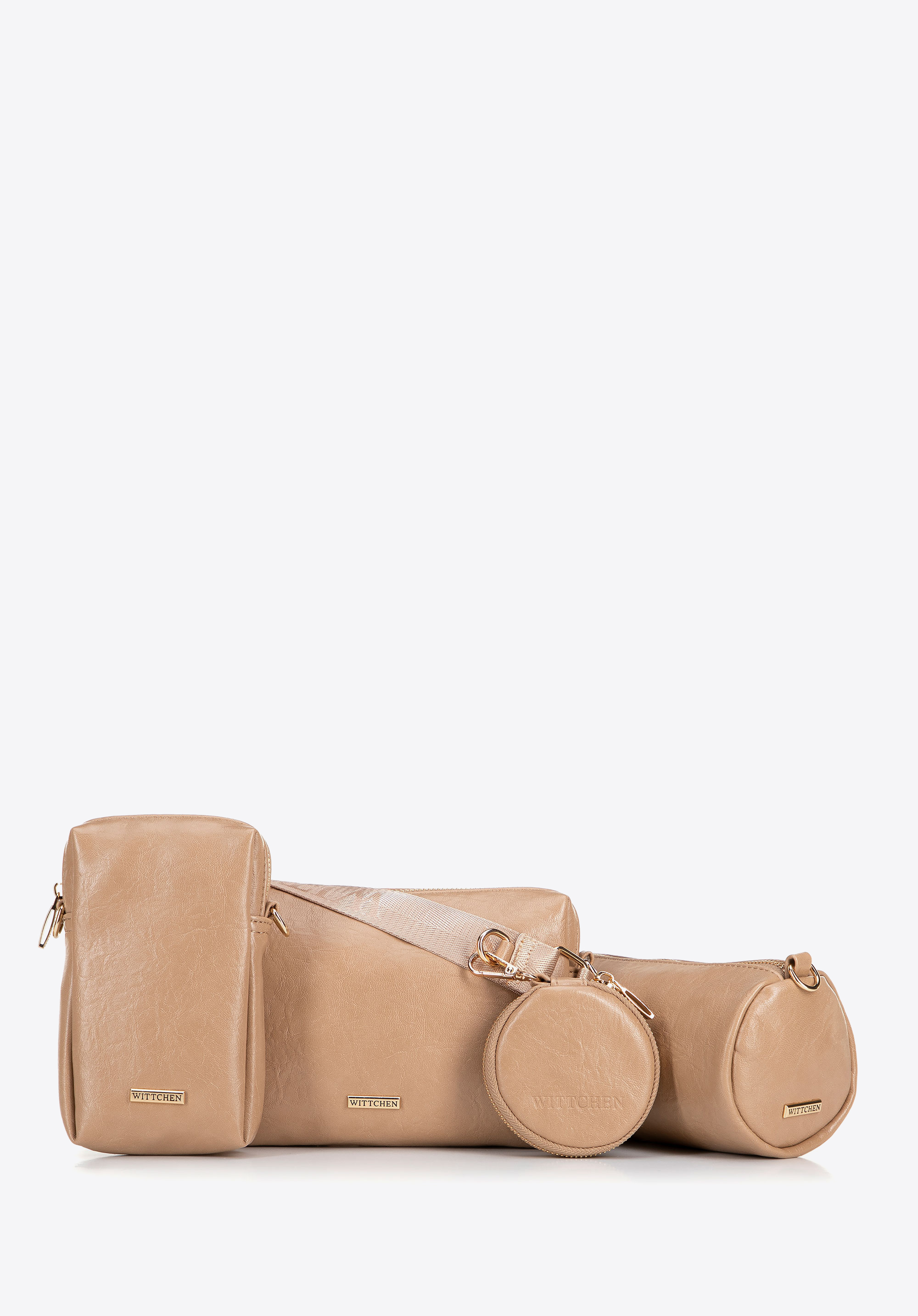 Umhängetaschen aus Kunstleder, beige, 100-4Y-420-9, Bild 1