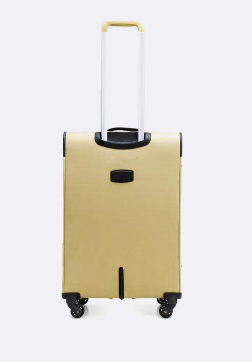 Weichschalenkoffer-Set mit glänzendem Reißverschluss, beige, 56-3S-85S-86, Bild 4