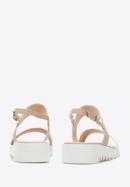 Plateau-Sandalen für Damen mit breiten Riemen, beige-weiß, 94-D-953-G-39, Bild 5