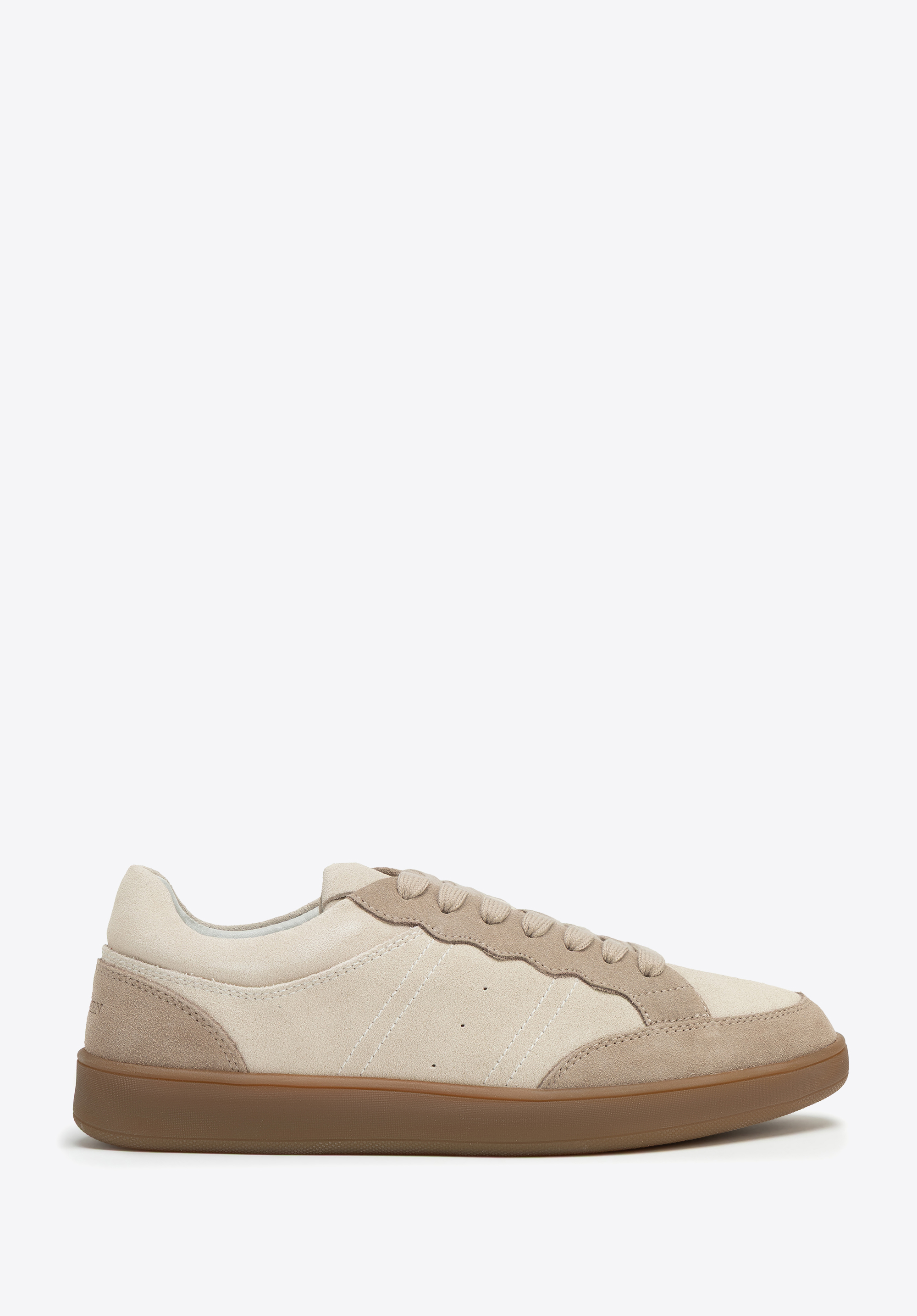 Wildleder-Sneaker mit Kunstledereinsätzen, braun, 100-D-350-4-38, Bild 1
