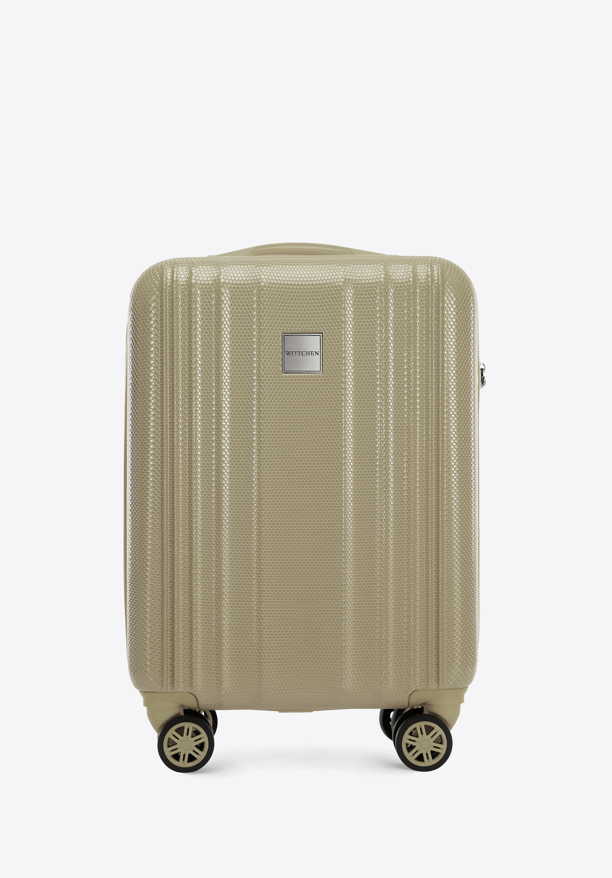 Kabinenkoffer aus geprägtem Polycarbonat, beigegrau, 56-3P-301-86, Bild 1