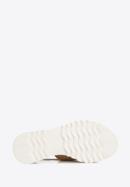 Sandale de damă din piele intoarsa pe platforma cu dungi, bej - alb, 92-D-118-9-40, Fotografie 6