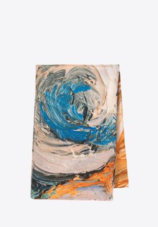 Eșarfă de mătase cu model pentru femei, bej - albastru, 98-7D-S05-X4, Fotografie 1