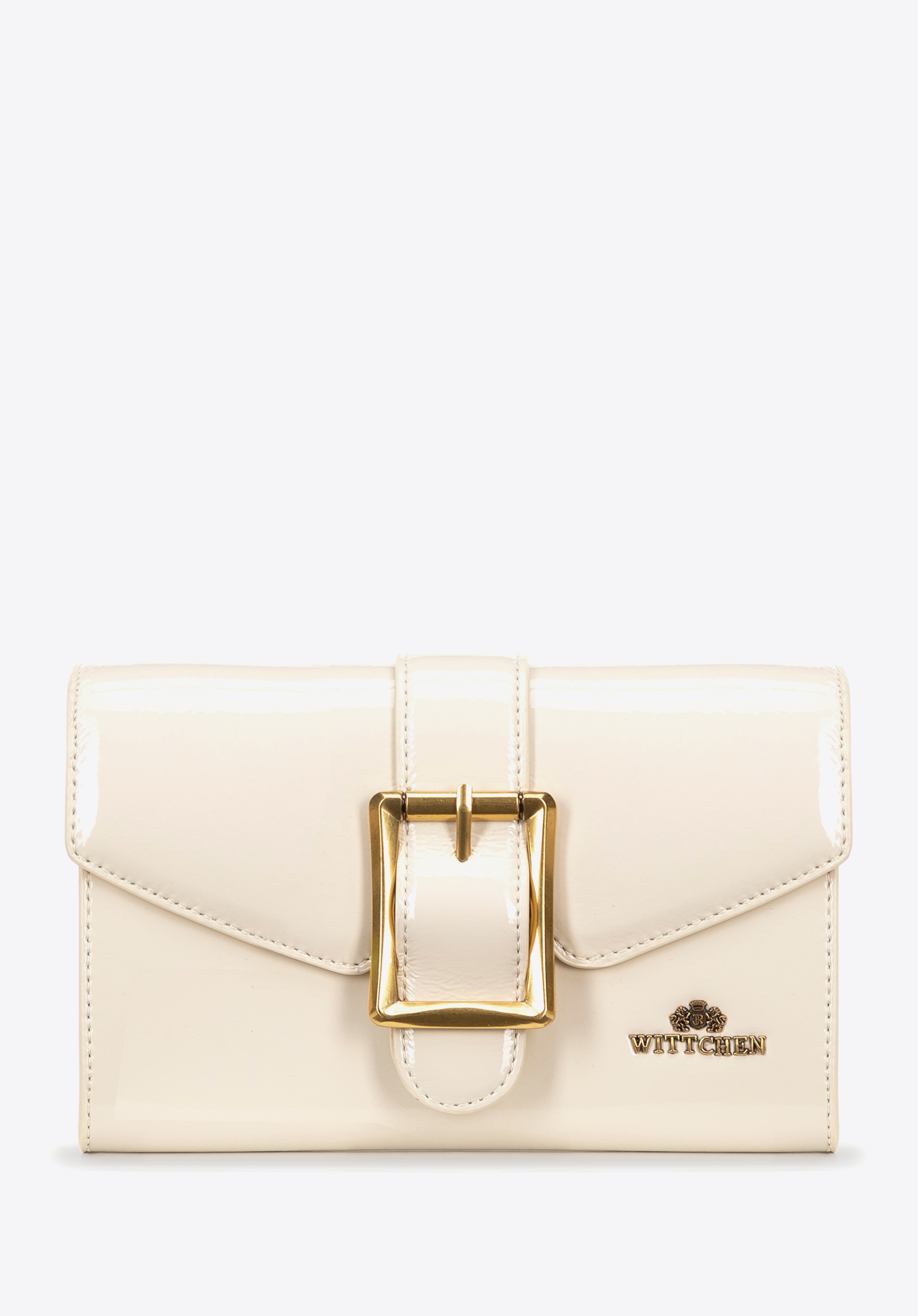 Geantă clutch de damă din piele lăcuită, bej deschis, 100-4E-223-0, Fotografie 1