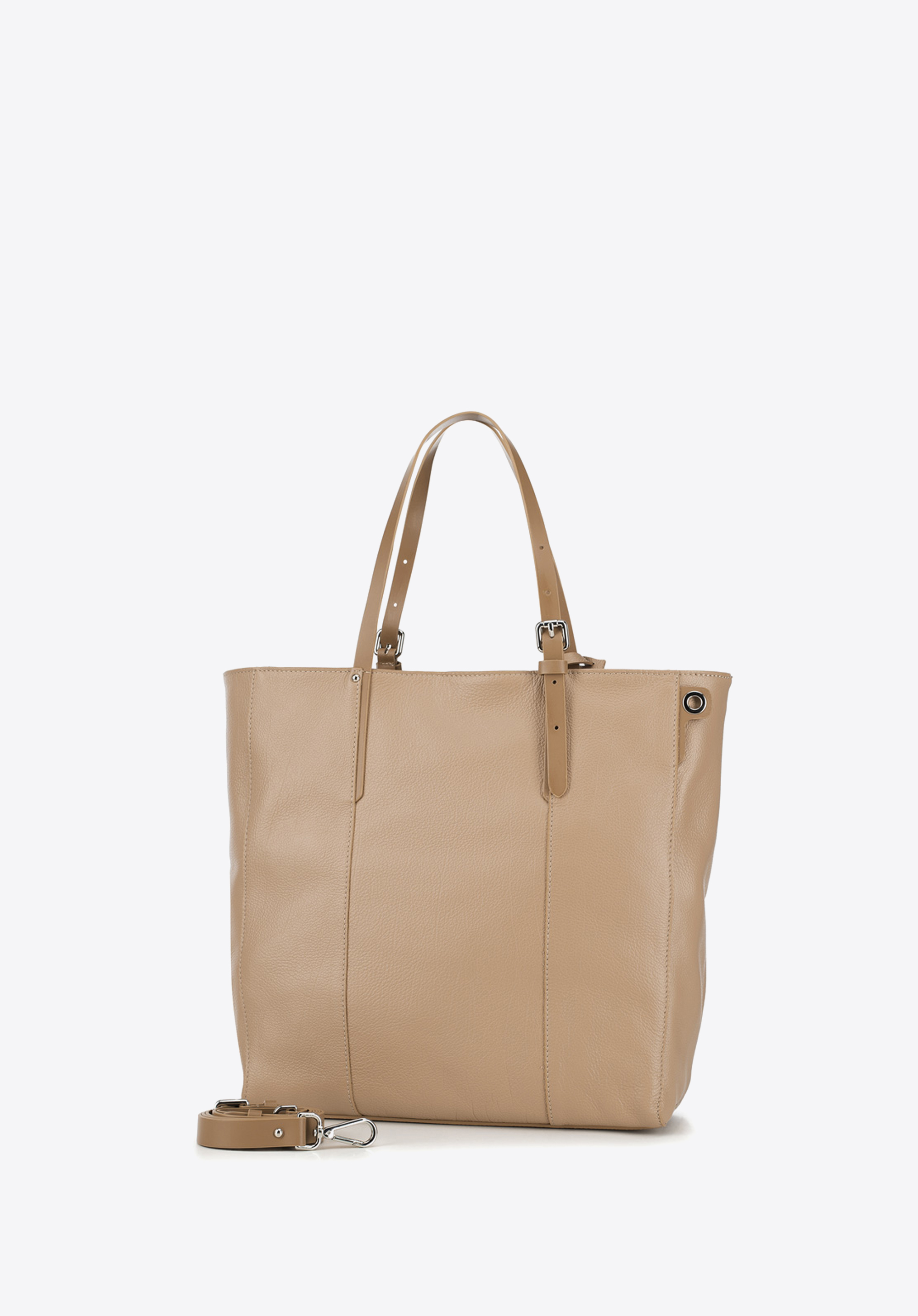 Geantă shopper din piele, clasică, bej, 90-4E-001-9, Fotografie 1