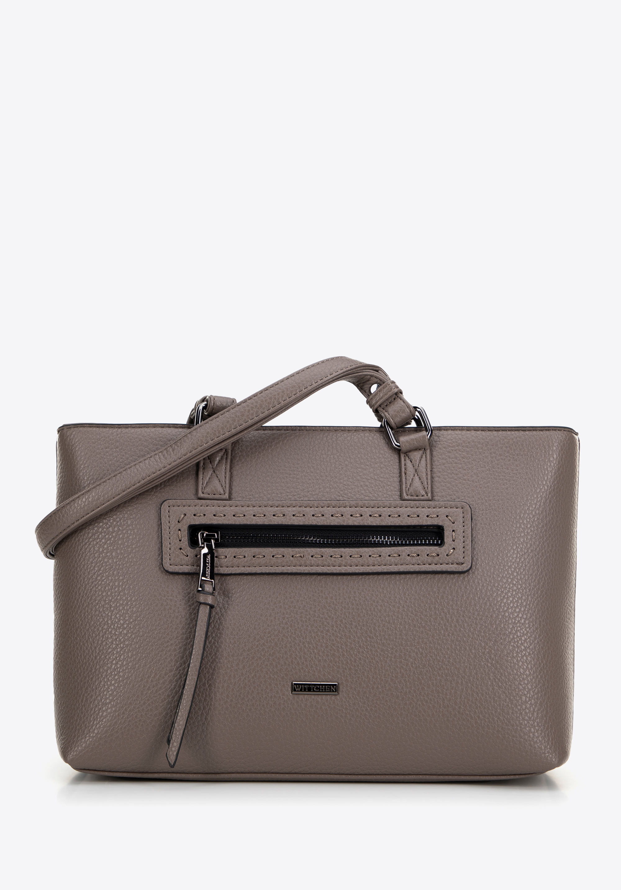 Geantă shopper de damă din piele artificială, taupe, 99-4Y-707-9, Fotografie 1